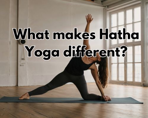 a woman practicing hatha yoga on a mat