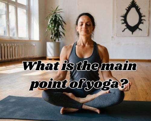 Studio calm surrounds a focused yoga pose