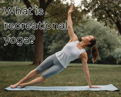 a woman doing recreational yoga outdoor